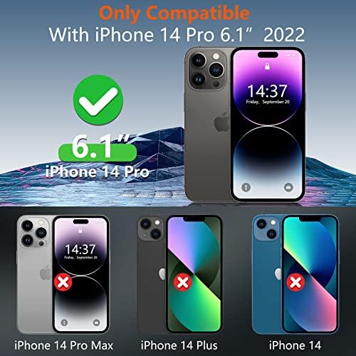 JustCool [7 ב -1 עבור iPhone 14 Pro Case, עם 3 חבילות [מגן מסך זכוכית מזג+מגן עדשות מצלמה] [לא מצהיב]